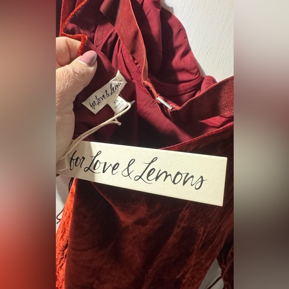 NWT For Love & Lemons Nadine Velvet Mini Dress Size XS - Picture 8 of 10